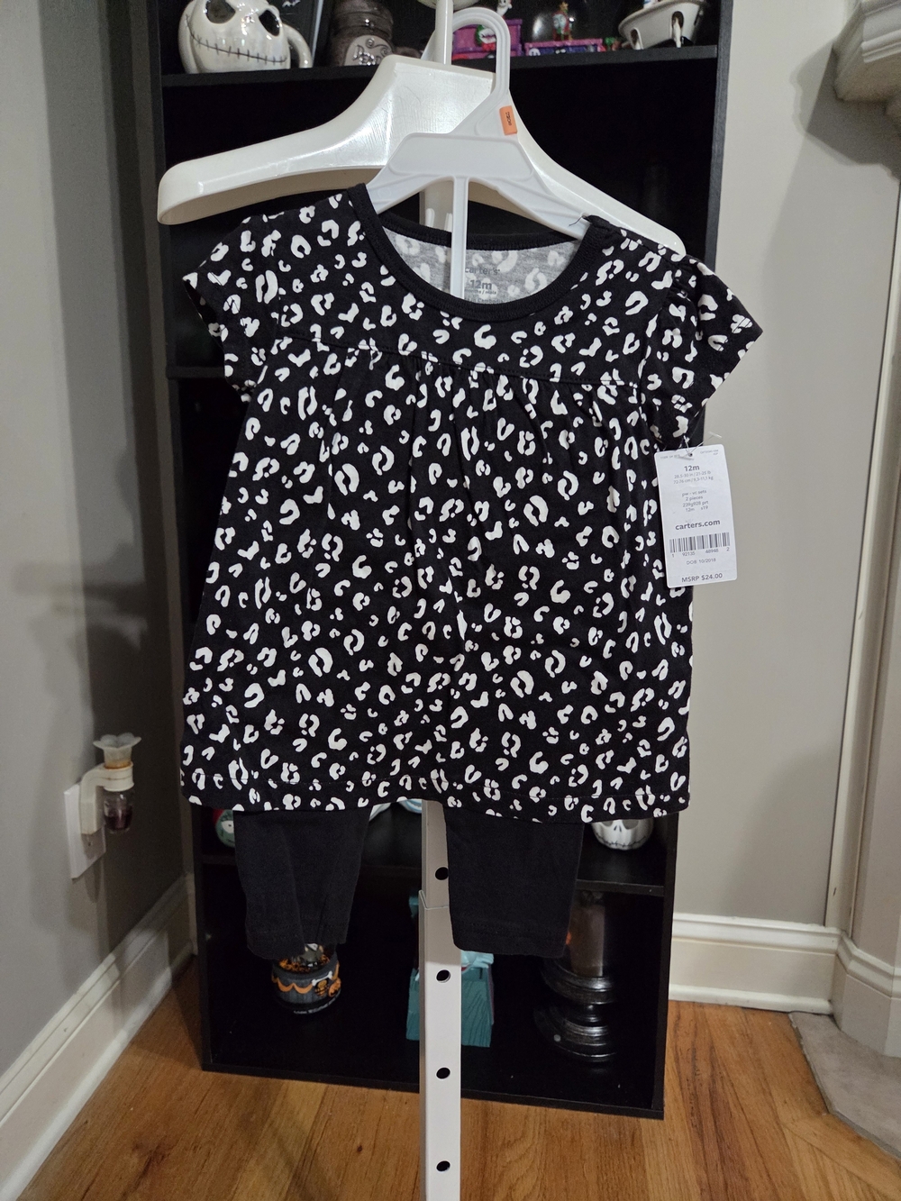 Carter's Black and White Leopard-Print Kids Set